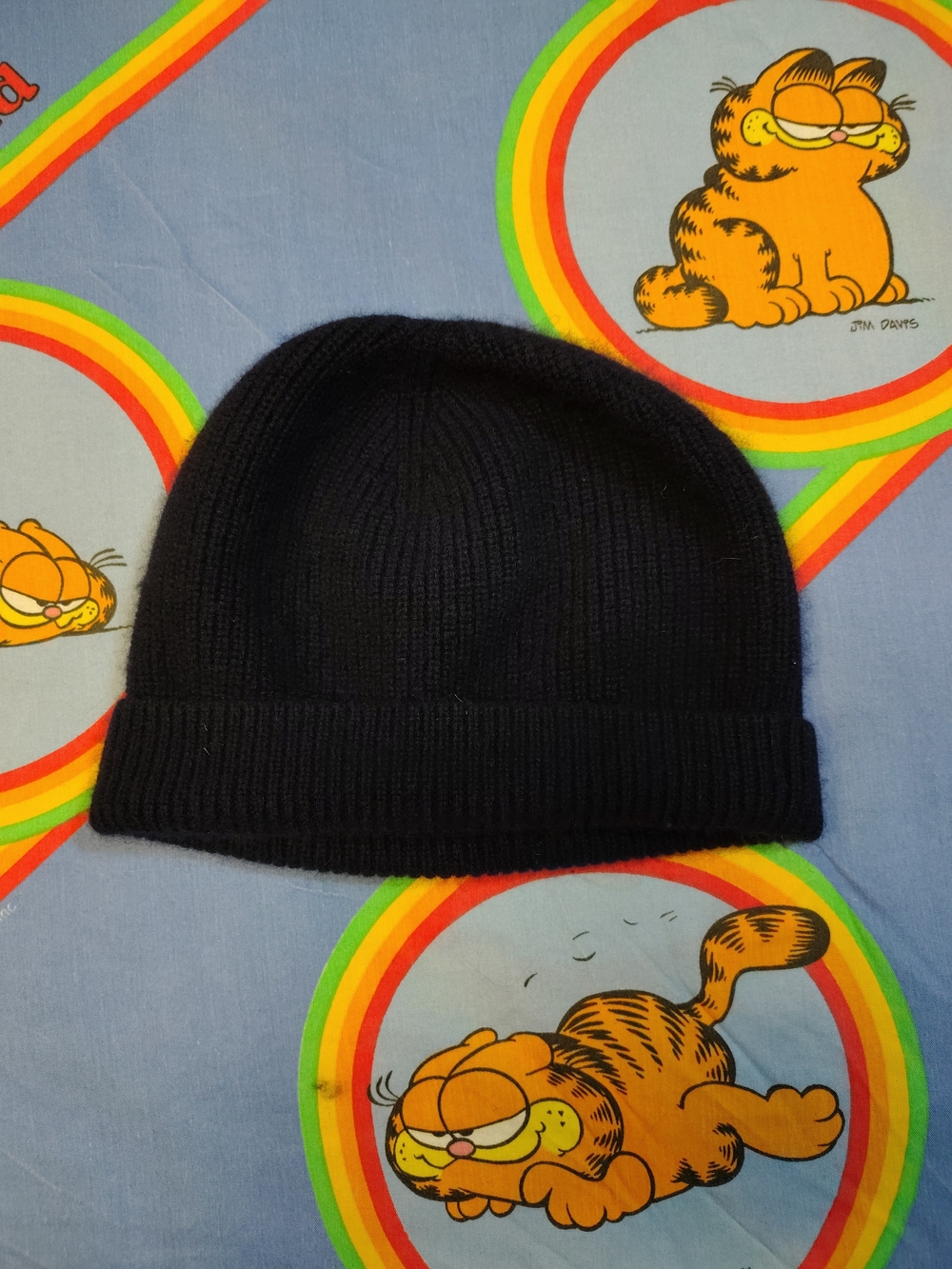 Peter Millar 100% Cashmere Beanie Mens OSFA Dark Navy Blue Ribbed Knit Skull Cap